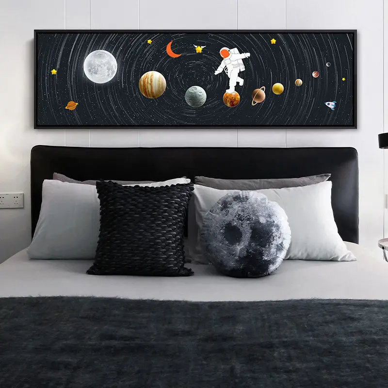Astronaut Space Walking Canvas Painting Abstract Solar System Planets Wall Art Posters and Prints Nordic Living Room Home Decor | Дом и сад
