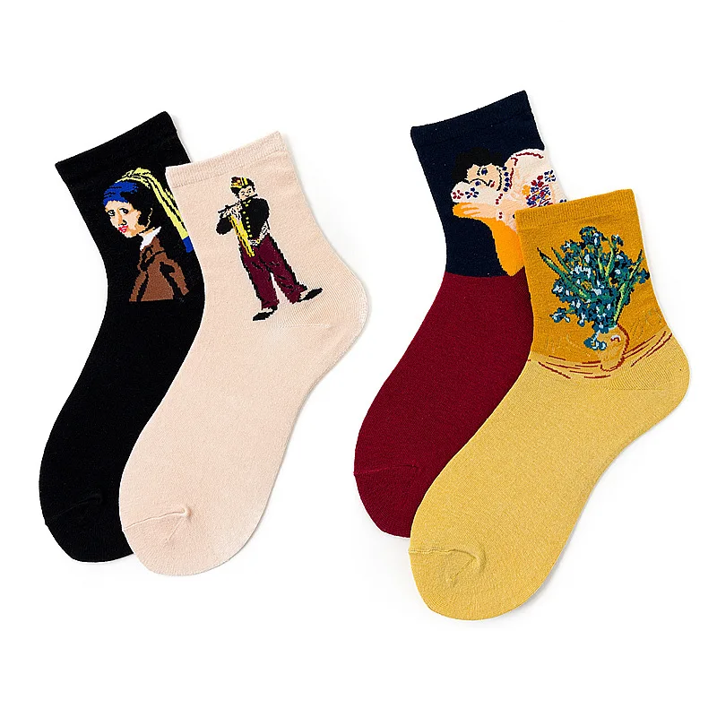 2021New autumn and winter creative socks Ladies' new tube socks Artistic style small oil painting socks Cotton socks
2021New autumn and winter creative socks Ladies' new tube socks Artistic style small oil painting socks Cotton socks