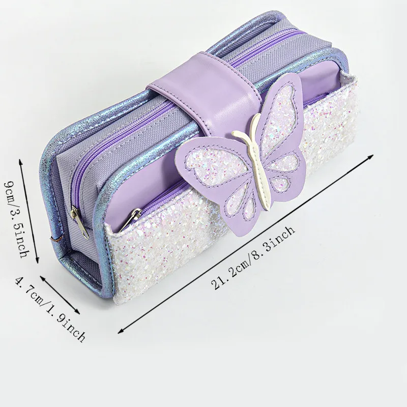Fashion Canvas Pencil Case Stationery Bag Large-Capacity Multi-Function Pencilcases Butterfly Sequin Stationery School Supplies
Fashion Canvas Pencil Case Stationery Bag Large-Capacity Multi-Function Pencilcases Butterfly Sequin Stationery School Supplies