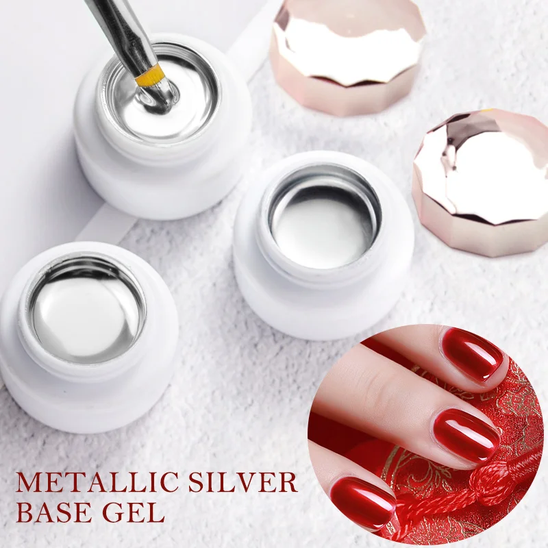 Sliver Gel Base Metal Effect Line Soak Off Led Glass Transparent Colors Polish 5g Cheap Nail Venalisa UV | Красота и здоровье
