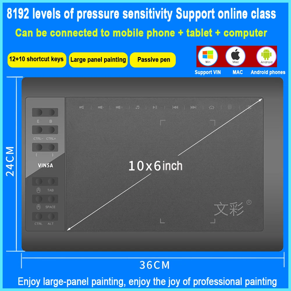 

Graphics Tablet Hand-painted tablet Digital Tablet Mobile Phone Computer Electronic Drawing Board Passive Pen Free Charge