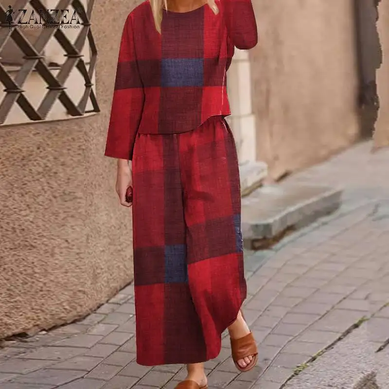 ZANZEA Autumn Women Gird Printed Blouse Party Cotton Pant Sets Retro O Neck Long Sleeve Top Wide Leg Trouser Baggy Pantalon 2PCS
ZANZEA Autumn Women Gird Printed Blouse Party Cotton Pant Sets Retro O Neck Long Sleeve Top Wide Leg Trouser Baggy Pantalon 2PCS