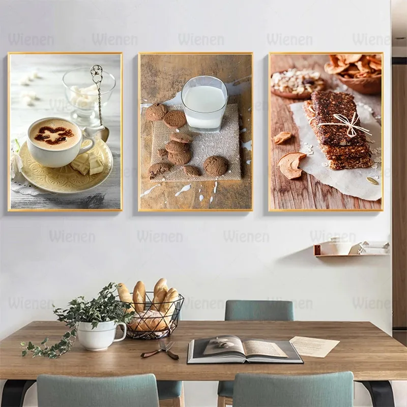Food Drink Waffle Coffee Milk Coffee Beans Wall Art Canvas Painting Kitchen Home Decorative Picture Poster Print for Dining Room
Food Drink Waffle Coffee Milk Coffee Beans Wall Art Canvas Painting Kitchen Home Decorative Picture Poster Print for Dining Room