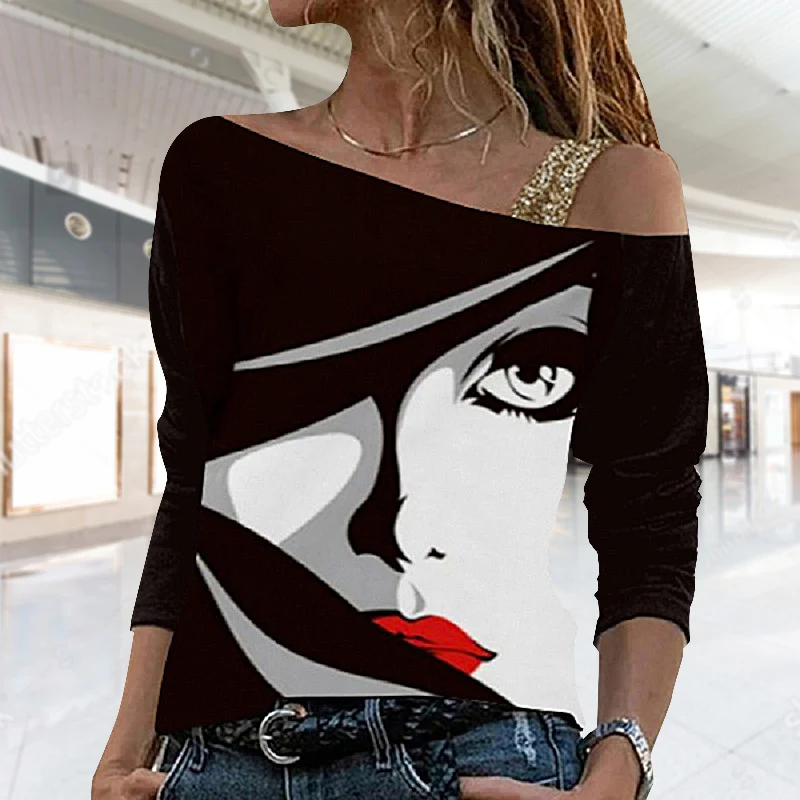 Fashion Women Loose Off Shoulder T-Shirt New Spring Autumn Casual O-Neck Long Sleeve Tops Vintage Female Tee Streetwear
Fashion Women Loose Off Shoulder T-Shirt New Spring Autumn Casual O-Neck Long Sleeve Tops Vintage Female Tee Streetwear