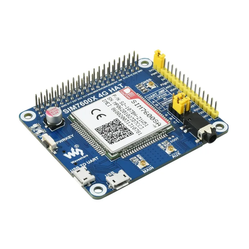 SIM7600SA-H 4G HAT for Raspberry Pi Jetson Nano Supports 4G / 3G / 2G Communication GNSS Positioning for Australia, New Zealand
SIM7600SA-H 4G HAT for Raspberry Pi Jetson Nano Supports 4G / 3G / 2G Communication GNSS Positioning for Australia, New Zealand