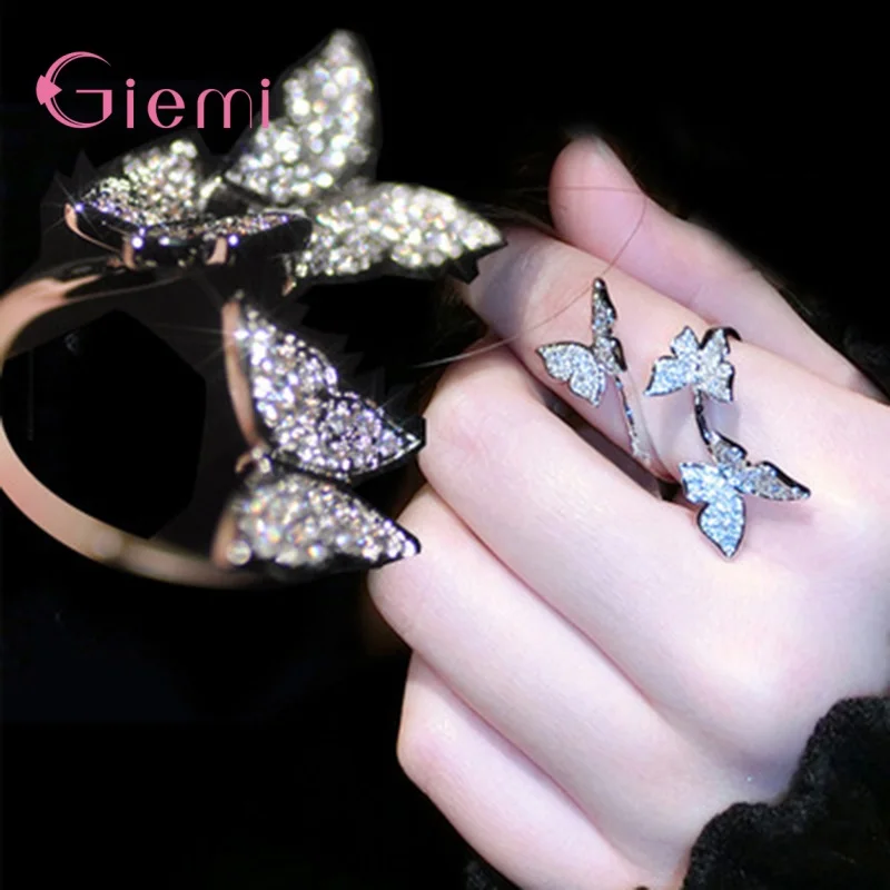 Hot Sale 925 Sterling Silver Dazzling Cubic Zircon Butterfly Open Finger Ring for Women Fashion 925 Sterling Silver Jewelry Gift
Hot Sale 925 Sterling Silver Dazzling Cubic Zircon Butterfly Open Finger Ring for Women Fashion 925 Sterling Silver Jewelry Gift