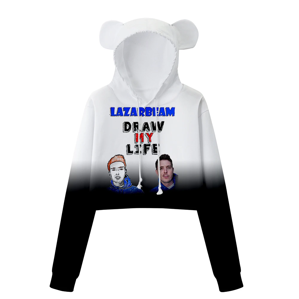 Kawaii LazarBeam манга модная уличная одежда Медведь Уши Толстовка сексуальный женский