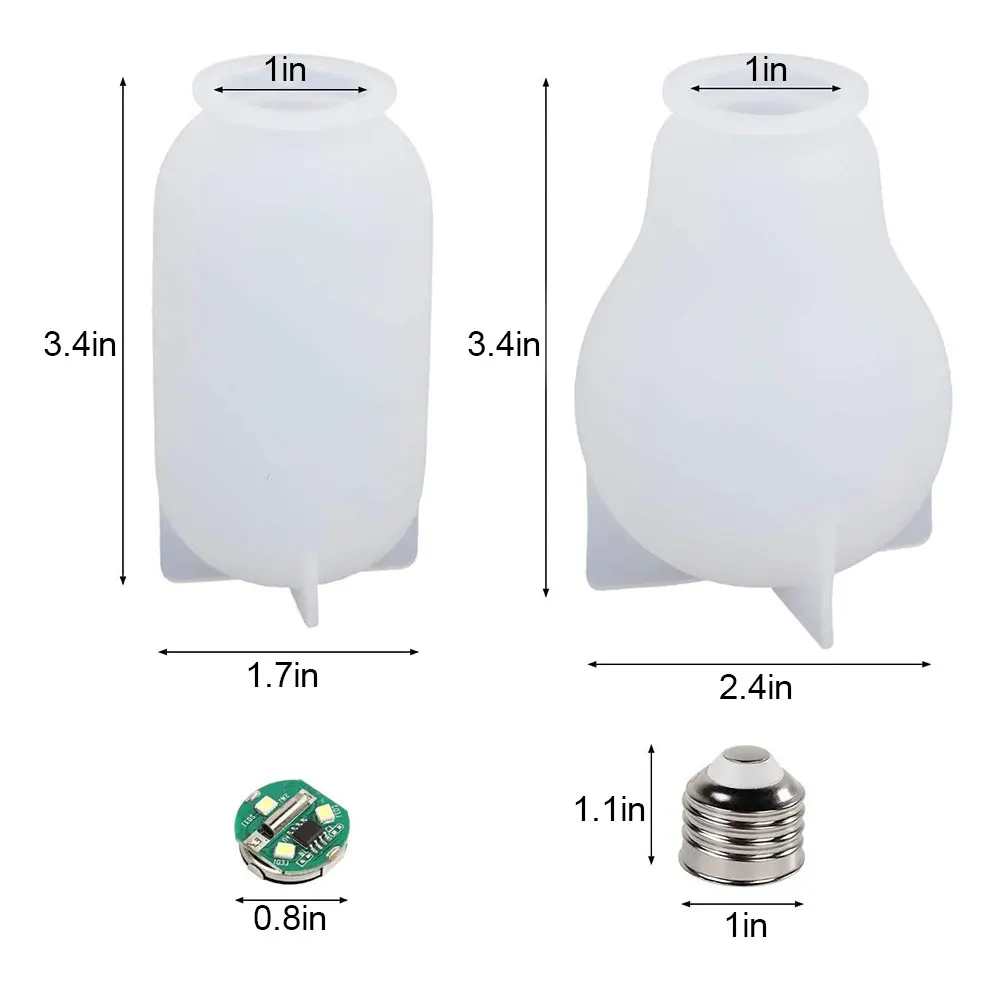 Resin Light Bulb Mold Set Silicone Led Bulb Hand Crafts DIY Handmade Resin Casting Mold Silicone Craft Light Bulb Mold
Resin Light Bulb Mold Set Silicone Led Bulb Hand Crafts DIY Handmade Resin Casting Mold Silicone Craft Light Bulb Mold