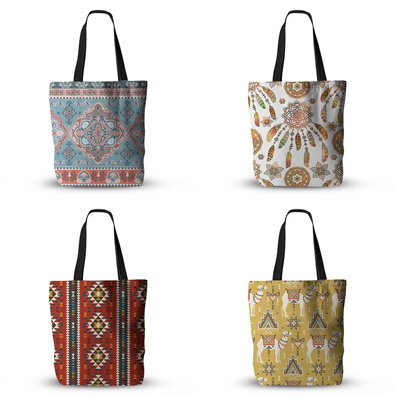 Bohemian Ethnic Style Canvas Shopping Bag Persian Pattern Large-capacity Women Eco Tote Bag Female Travel Shoulder Bag Handbag
Bohemian Ethnic Style Canvas Shopping Bag Persian Pattern Large-capacity Women Eco Tote Bag Female Travel Shoulder Bag Handbag