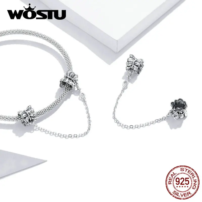 Wostu Safety Chain 925 Sterling Silver Girl's Hem Shaped Charms With Clear CZ Fit Original Bracelet Fine Jewelry Gift FIC1783
Wostu Safety Chain 925 Sterling Silver Girl's Hem Shaped Charms With Clear CZ Fit Original Bracelet Fine Jewelry Gift FIC1783