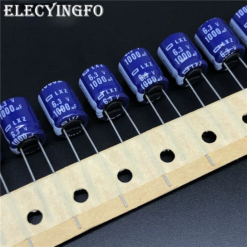 

5Pcs/50Pcs 1000uF 6.3V Japan NCC LXZ Series 10x12.5mm Ultra Low Impedance Long Life 6.3V1000uF Aluminum Electrolytic Capacitor