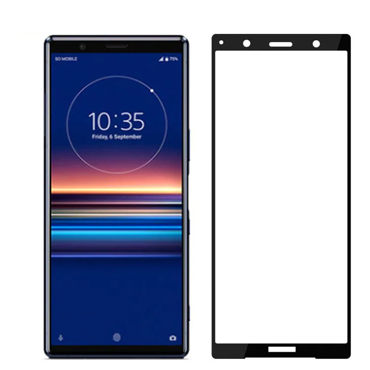 Защитное стекло для Sony Xperia 5 закаленное полное покрытие бронированное | Мобильные