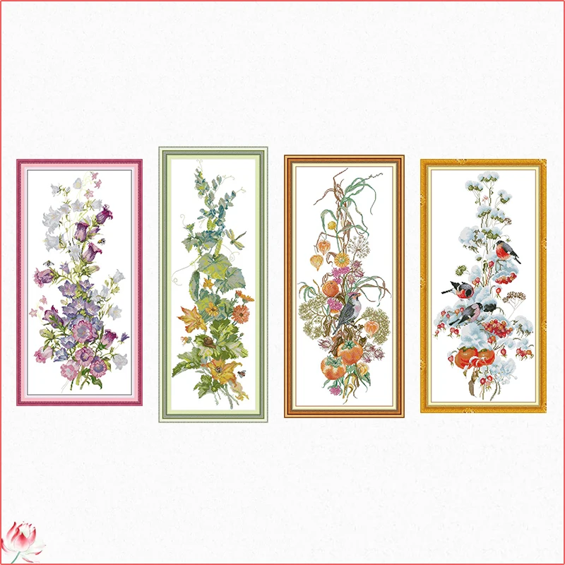 Joy Sunday The Four Seasons Flower Patterns Counted 11 14CT Cross Stitch Set DIY Counted Cross-stitch Kit Embroidery Needlework
Joy Sunday The Four Seasons Flower Patterns Counted 11 14CT Cross Stitch Set DIY Counted Cross-stitch Kit Embroidery Needlework