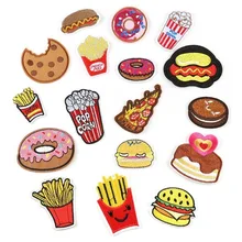 New Cute Embroidery Cloth Stickers Food Cake Biscuit French Fries Patch Stickers DIY Shoes Hats Luggage Accessories