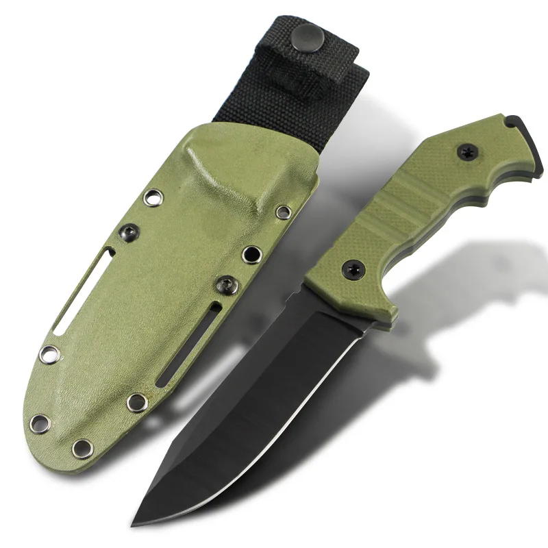 Outdoor Straight Knife Sharp Fruit Knife High Hardness D2 Stainless Steel Blade G10 Handle Camping Tactical Knife With Scabbard
Outdoor Straight Knife Sharp Fruit Knife High Hardness D2 Stainless Steel Blade G10 Handle Camping Tactical Knife With Scabbard
