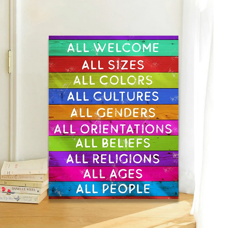 Colorful Welcome Sign Liberal Wall Decor Picture All Quote Art Pianting Oil Canvas Picture Home Gift
Colorful Welcome Sign Liberal Wall Decor Picture All Quote Art Pianting Oil Canvas Picture Home Gift