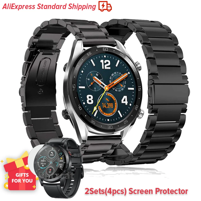 Ремешок металлический для Huawei Watch GT/GT2 46 мм браслет смарт часов Honor Magic 2 из