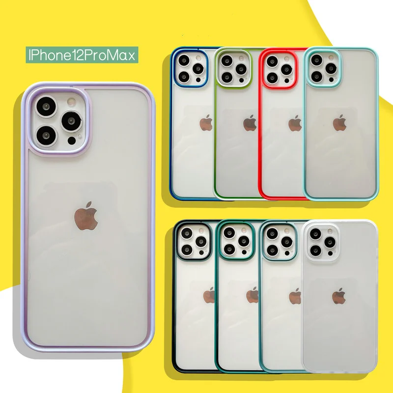 Candy Color Bumper Clear Phone Case For iPhone 12 Pro Max Mini Hit Color Shockproof Protection Cover Acrylic Transparent Shell
Candy Color Bumper Clear Phone Case For iPhone 12 Pro Max Mini Hit Color Shockproof Protection Cover Acrylic Transparent Shell