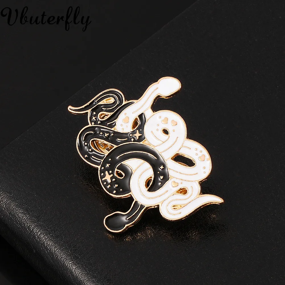 Enamel Black and White Snake Brooch Vintage Enamel Gold Tone Snake Gothic Pin Constellation Art Snake Brooch Pin LKV837D-7XB
Enamel Black and White Snake Brooch Vintage Enamel Gold Tone Snake Gothic Pin Constellation Art Snake Brooch Pin LKV837D-7XB