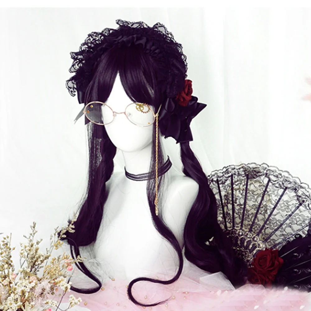 CosplayMix 55CM Heat Resistant Lolita Long Curly Black Mix Purple Ombre Bangs Cute Girl Party Synthetic Hair Cosplay Wig+Cap
CosplayMix 55CM Heat Resistant Lolita Long Curly Black Mix Purple Ombre Bangs Cute Girl Party Synthetic Hair Cosplay Wig+Cap