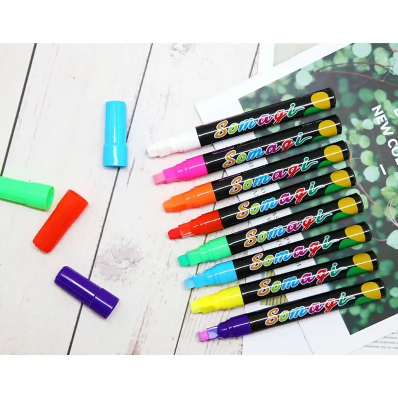 Liquid Chalk New 8pcs/lot Erasable Highlighter Fluorescent Marker Pen Colorful Art Painting For Whiteboard LED Chalkboard
Liquid Chalk New 8pcs/lot Erasable Highlighter Fluorescent Marker Pen Colorful Art Painting For Whiteboard LED Chalkboard