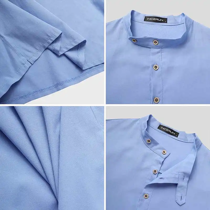 INCERUN Men Solid Color Shirt Brand Stand Collar Button Long Sleeve Spring Blouse Chic Streetwear Casual Camisa Masculina S-3XL
INCERUN Men Solid Color Shirt Brand Stand Collar Button Long Sleeve Spring Blouse Chic Streetwear Casual Camisa Masculina S-3XL