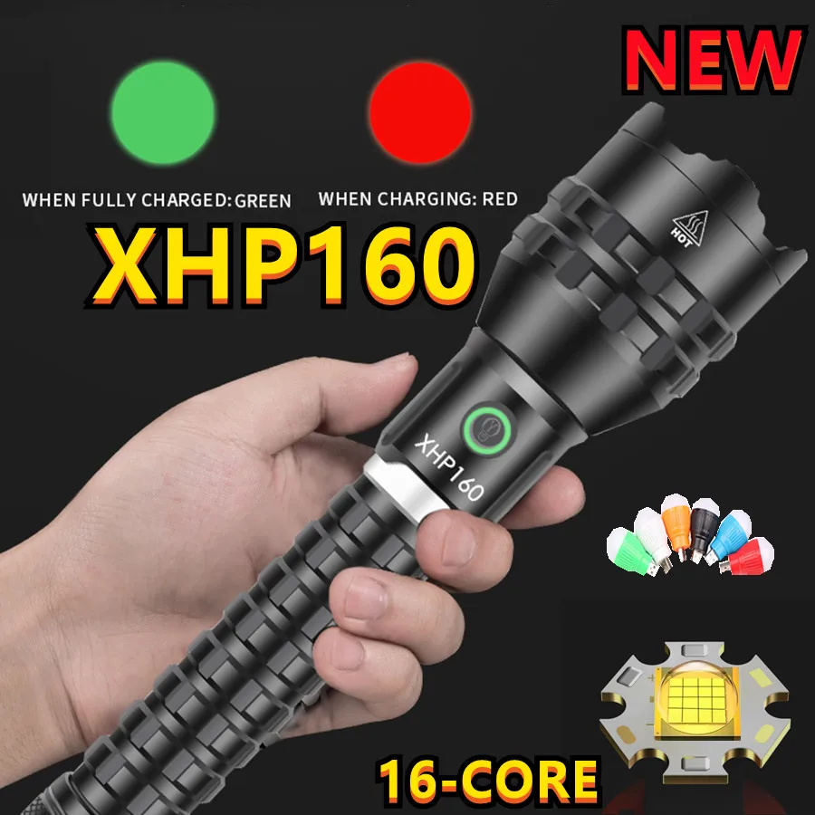 Super Bright XHP160 LED Flashlight Mechanical Zoom USB Rechargeable High Powerful Torch Waterproof 18650 Tactical Flash Light
Super Bright XHP160 LED Flashlight Mechanical Zoom USB Rechargeable High Powerful Torch Waterproof 18650 Tactical Flash Light