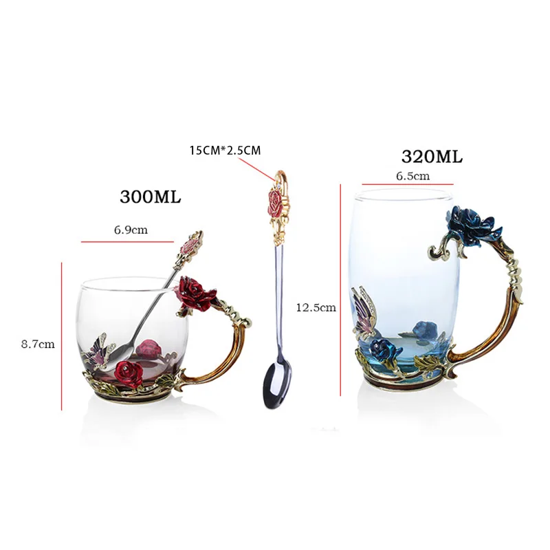 370/320ml Creative Classical 3D Rose Butterfly Carved Enamel Crystal Glass Cups Heat-resistant TeacupLuxury Wedding Gift
370/320ml Creative Classical 3D Rose Butterfly Carved Enamel Crystal Glass Cups Heat-resistant TeacupLuxury Wedding Gift