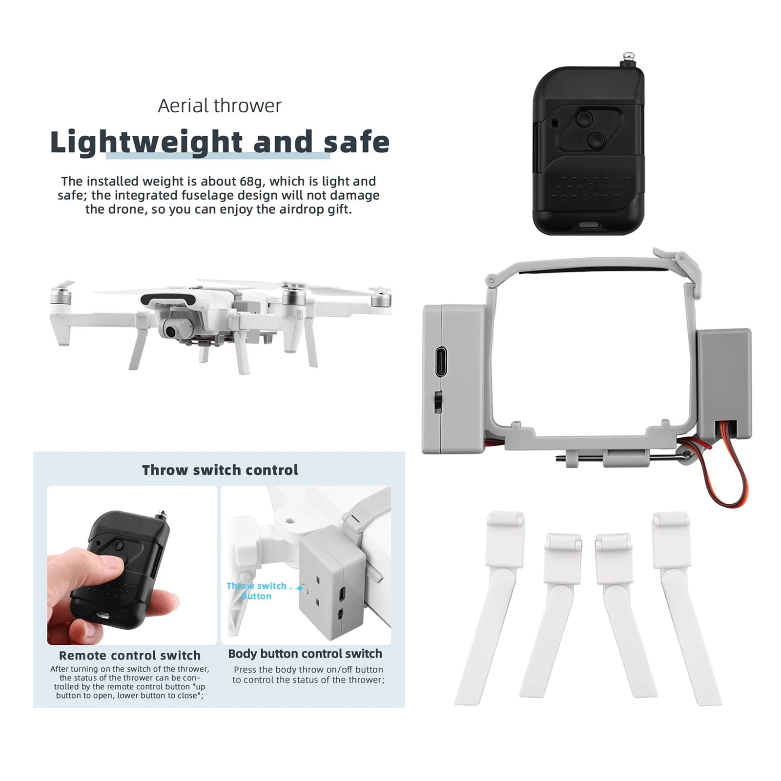 Drone Airdropper Remote Thrower Universal for FIMI X8SE Fishing Bait Search
Drone Airdropper Remote Thrower Universal for FIMI X8SE Fishing Bait Search