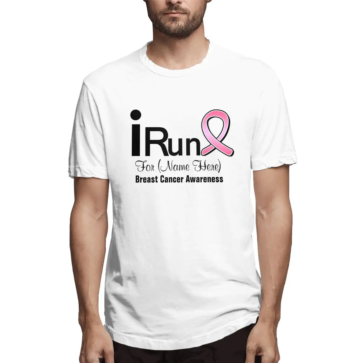 Customizable I Run For Breast Cancer Awareness Graphic Tee Men's Short Sleeve T-shirt Funny Tops 
Customizable I Run For Breast Cancer Awareness Graphic Tee Men's Short Sleeve T-shirt Funny Tops