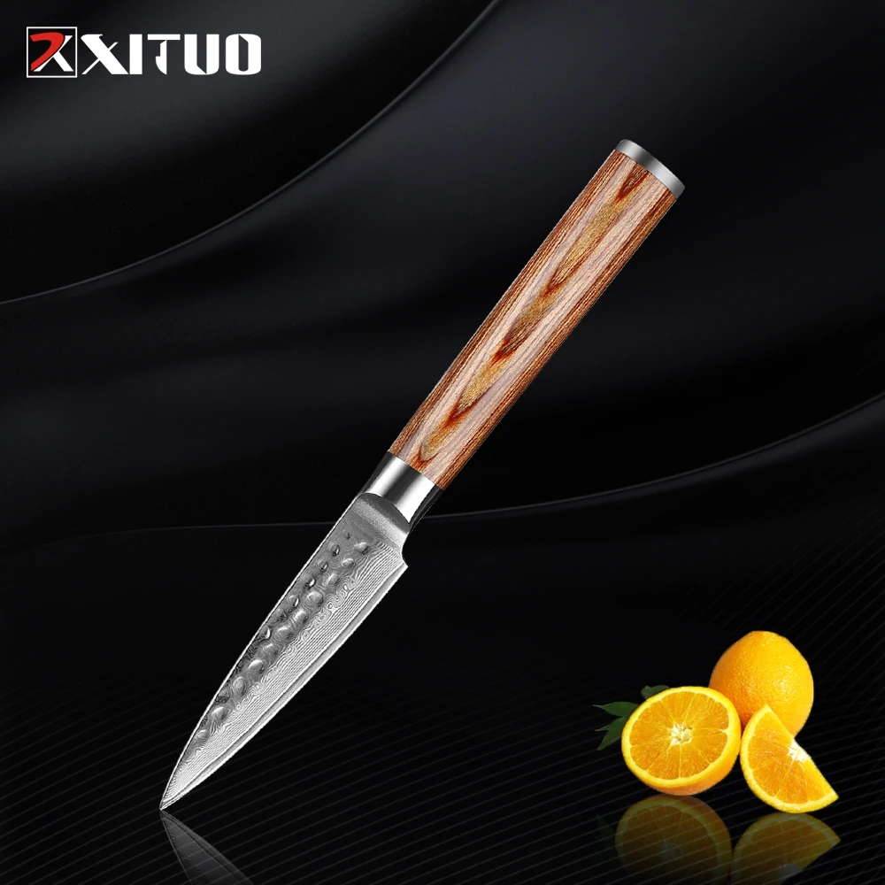XITUO Paring Knife 3.5 Inch Damascus VG10 steel Stainless Kitchen Slicing Light Vegetable Fruit Peeler Gold Color Wood Handel
XITUO Paring Knife 3.5 Inch Damascus VG10 steel Stainless Kitchen Slicing Light Vegetable Fruit Peeler Gold Color Wood Handel