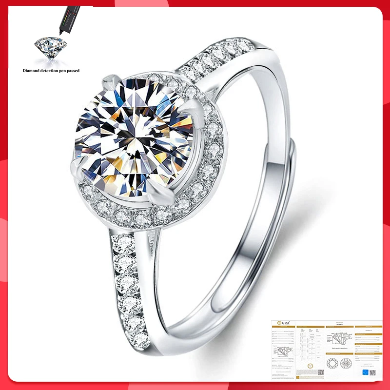 D VVS1 1ct 2ct moissanite Beautiful thread ring, 925 Sterling Silver Diamond ring. Special promotion
D VVS1 1ct 2ct moissanite Beautiful thread ring, 925 Sterling Silver Diamond ring. Special promotion