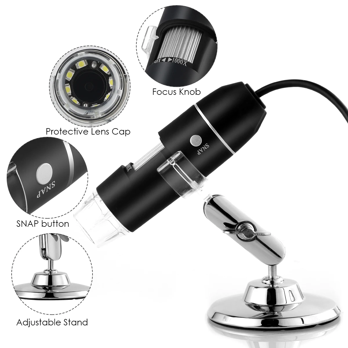 3-In-1(Micro USB/ USB / Type-C ) 50 to 1000x Magnification Endoscope (Android phones need OTG function)
3-In-1(Micro USB/ USB / Type-C ) 50 to 1000x Magnification Endoscope (Android phones need OTG function)