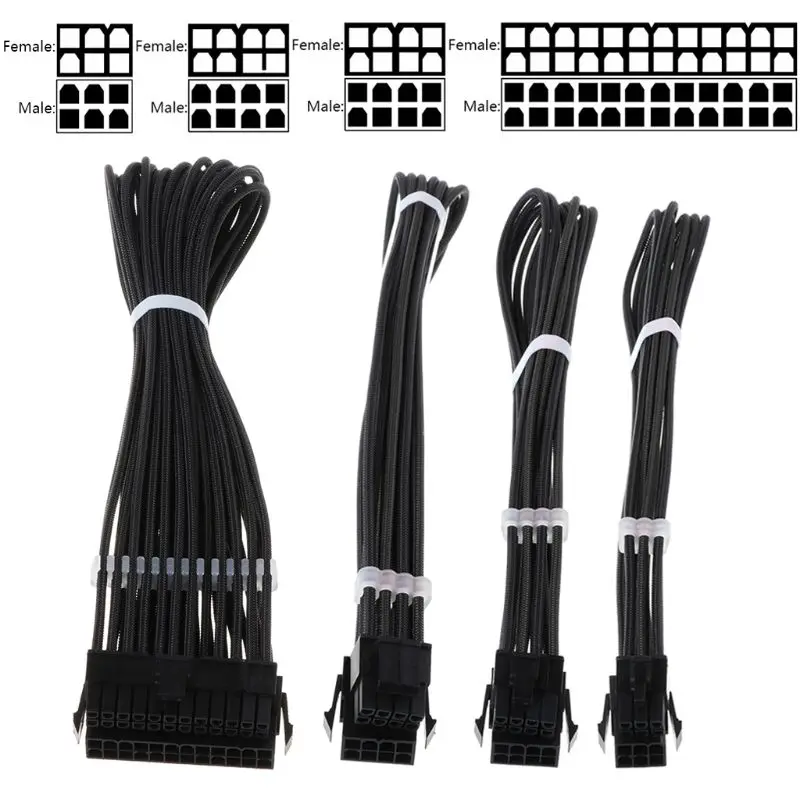 1Set Basic Extension Cable Kit 1pc 24Pin 1pc EPS 4+4Pin 1pc PCIE 6+2Pin 1pc PCI-E 6Pin Power Extension Cable for PC P82A
1Set Basic Extension Cable Kit 1pc 24Pin 1pc EPS 4+4Pin 1pc PCIE 6+2Pin 1pc PCI-E 6Pin Power Extension Cable for PC P82A