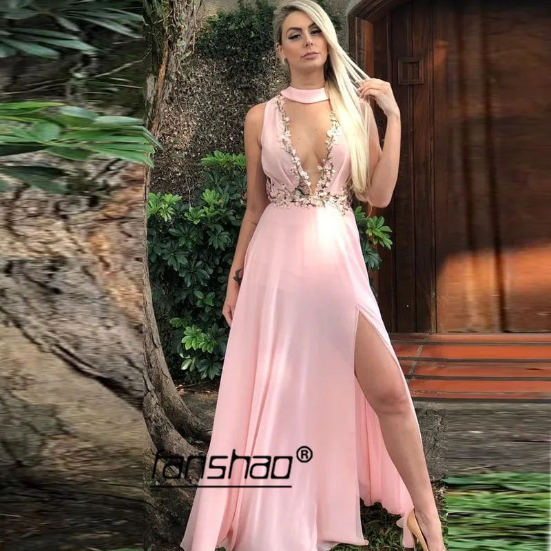 Pink Deep-v High Slit Evening Dress Satin A-Line Bead Simple Special Occasion Islamic Dubai Saudi Arabic Evening Gown Prom Dress
Pink Deep-v High Slit Evening Dress Satin A-Line Bead Simple Special Occasion Islamic Dubai Saudi Arabic Evening Gown Prom Dress
