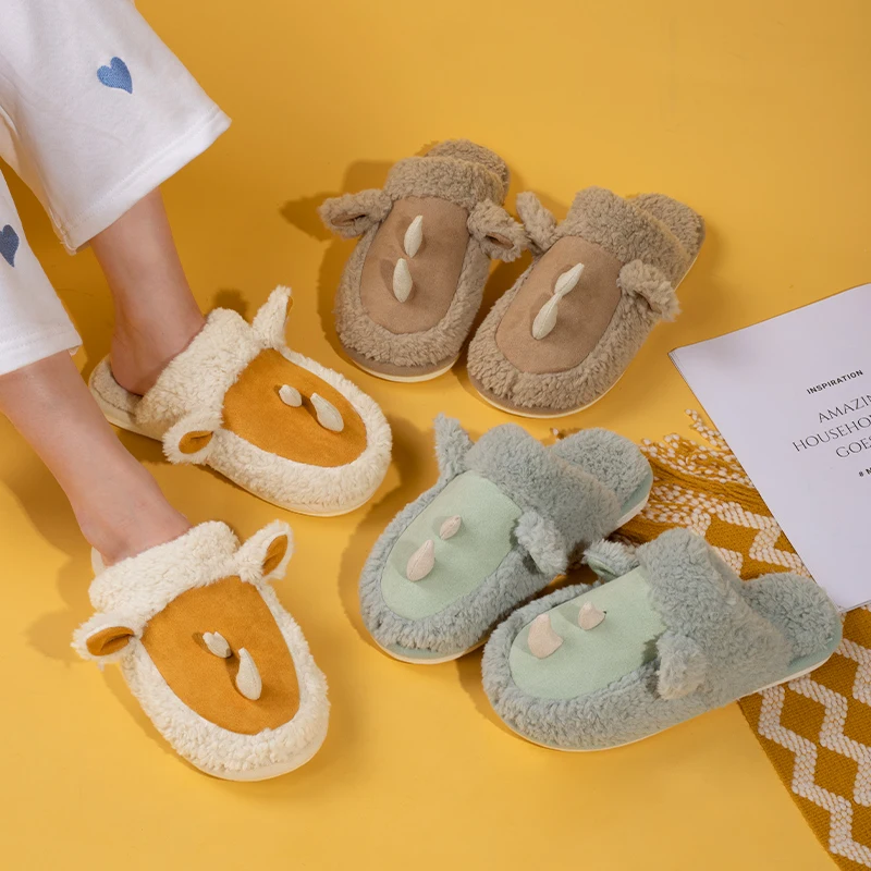 Cute Ox Horn Fuffy Plush Cotton Women Slippers Winter Warm Men Home Shoes Non Slip Soft Thick Botton Slipper Couples EVA
Cute Ox Horn Fuffy Plush Cotton Women Slippers Winter Warm Men Home Shoes Non Slip Soft Thick Botton Slipper Couples EVA