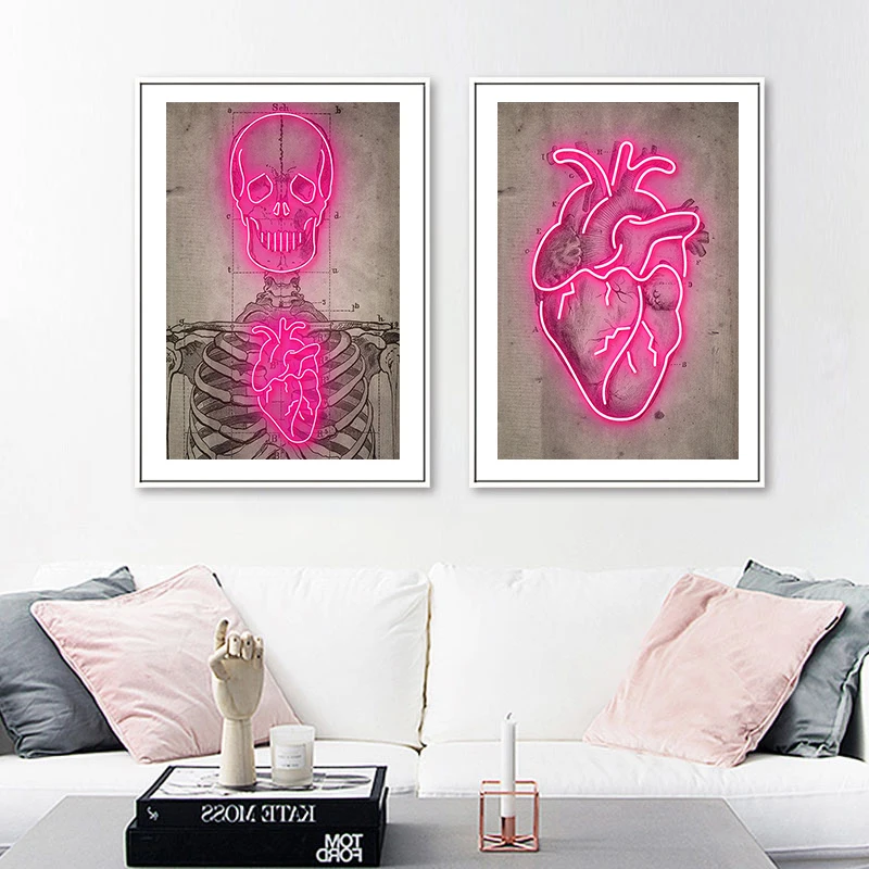 Neon Heart Skeleton Vintage Picture Wall Art Canvas Painting Posters And Prints Mural For Nordic Living Room Bar Home Decoration
Neon Heart Skeleton Vintage Picture Wall Art Canvas Painting Posters And Prints Mural For Nordic Living Room Bar Home Decoration