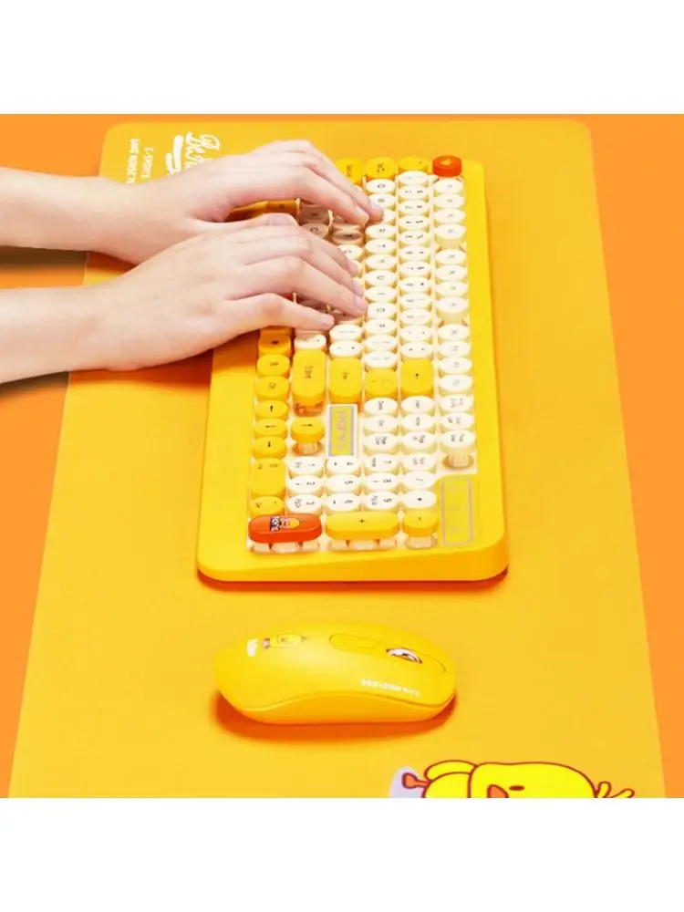 Cute Cartoon Fashion Retro Round Keycap Wireless Keyboard Mouse USB Receiver Set 
Cute Cartoon Fashion Retro Round Keycap Wireless Keyboard Mouse USB Receiver Set