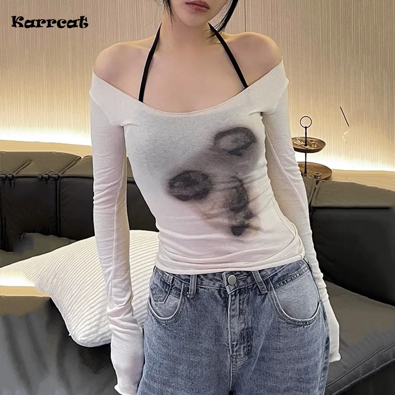 Karrcat Sexy See Through Mesh Tops Thin Slim Semitransparent Top Tie Dye Grunge Aesthetic T-shirts Women Chic Clubwear Graphic
Karrcat Sexy See Through Mesh Tops Thin Slim Semitransparent Top Tie Dye Grunge Aesthetic T-shirts Women Chic Clubwear Graphic