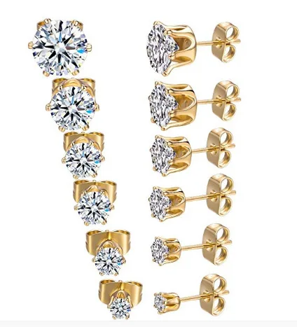 6 Pairs Stainless Steel Zircon Small Ear Stud Simple Fashion Small Earrings Korean Style for Gifts Non-Fading Ear Pin
6 Pairs Stainless Steel Zircon Small Ear Stud Simple Fashion Small Earrings Korean Style for Gifts Non-Fading Ear Pin