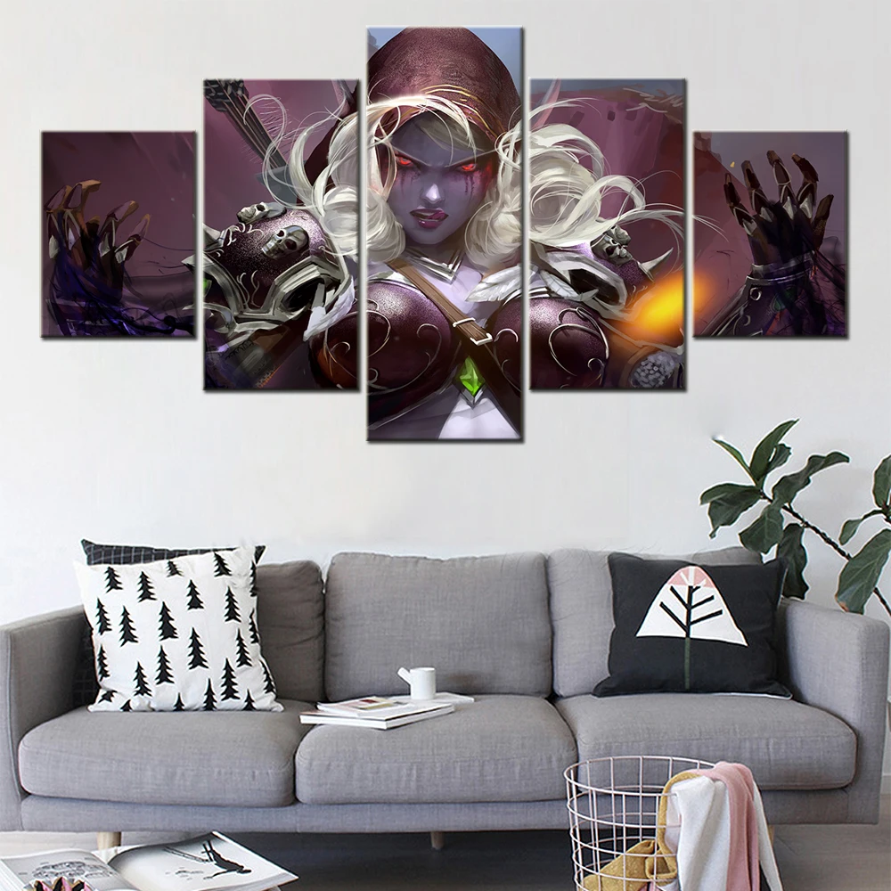 Canvas Painting 5 Piece Tylvanas Windrunne Undead Elf World Warcraft Battle For Fantasy Girl Paintings For Wall Bedroom Decor
Canvas Painting 5 Piece Tylvanas Windrunne Undead Elf World Warcraft Battle For Fantasy Girl Paintings For Wall Bedroom Decor