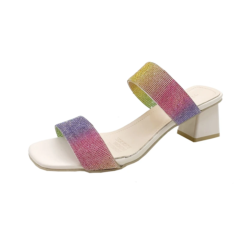 2021 Summer Slippers Women High Heels with Rhinestone Casual Square Heel House Shoes Fashion Colorful Home Slides Woman
2021 Summer Slippers Women High Heels with Rhinestone Casual Square Heel House Shoes Fashion Colorful Home Slides Woman