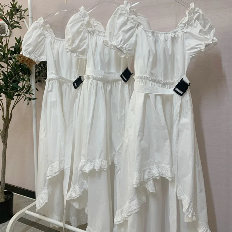 Dresses for Women White Dress Puff Sleeve Irregular Lace Splice Short Front and Long Back Bandage Dropshipping Korean Fashion
Dresses for Women White Dress Puff Sleeve Irregular Lace Splice Short Front and Long Back Bandage Dropshipping Korean Fashion