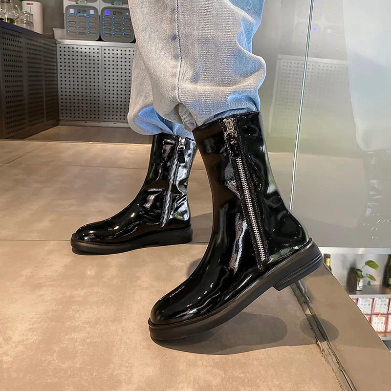 Fashion Boots Winter Fall 2021 Genuine Leather Elastic Band Motorcycle Boots Classic Design Party Basic Shoes Woman
Fashion Boots Winter Fall 2021 Genuine Leather Elastic Band Motorcycle Boots Classic Design Party Basic Shoes Woman