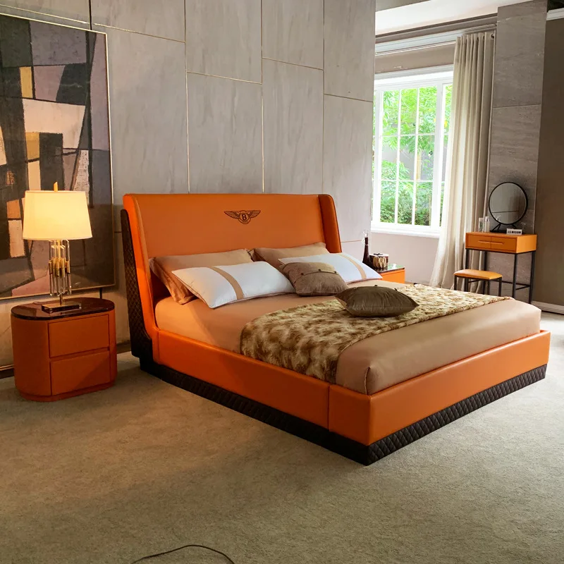Italian luxury postmodern leather bed double bed Bentley bed Hong Kong-style master wedding bed bedroom furniture home furniture
Italian luxury postmodern leather bed double bed Bentley bed Hong Kong-style master wedding bed bedroom furniture home furniture