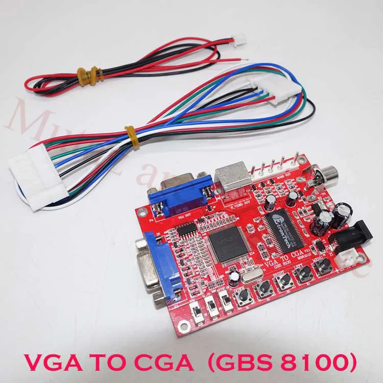 GBS-8100 горячая Распродажа Красный VGA в CGA/CVBS/S-VIDEO конвертер высокой четкости