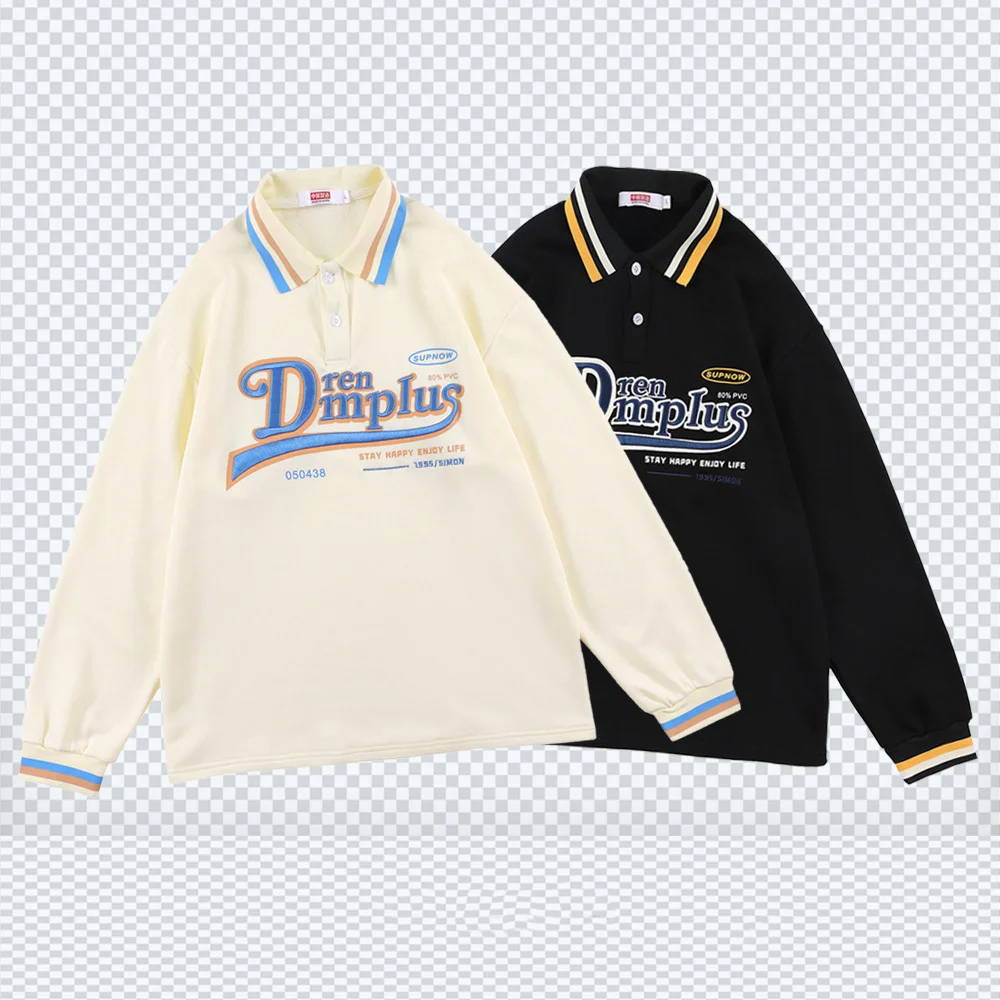 Early Autumn Japanese Retro Letter Embroidery Polo Shirt Loose College Lapel Couple Long-sleeved T-shirt
Early Autumn Japanese Retro Letter Embroidery Polo Shirt Loose College Lapel Couple Long-sleeved T-shirt