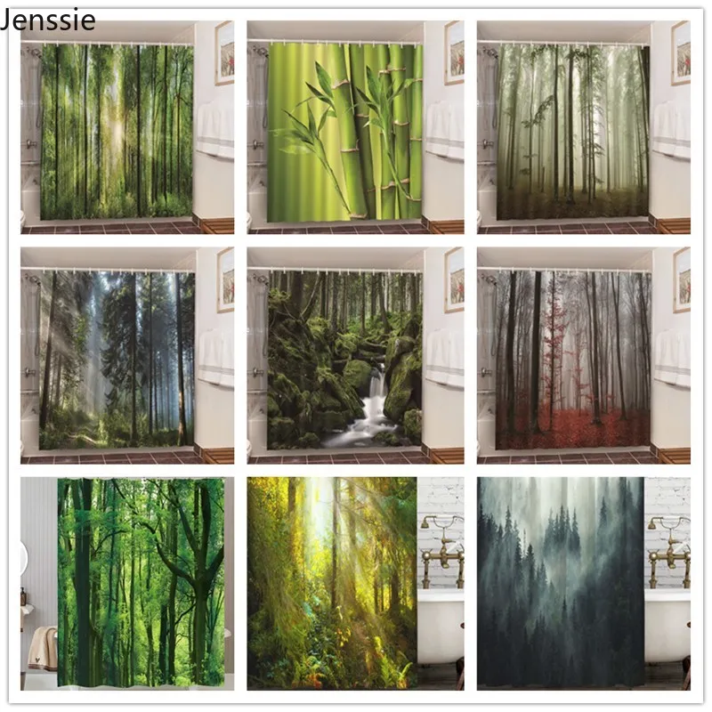 Misty Forest Nordic Style Shower Curtains Set With Hooks Waterproof Green Natural Landscape Home Decoration Bathroom Curtain New
Misty Forest Nordic Style Shower Curtains Set With Hooks Waterproof Green Natural Landscape Home Decoration Bathroom Curtain New