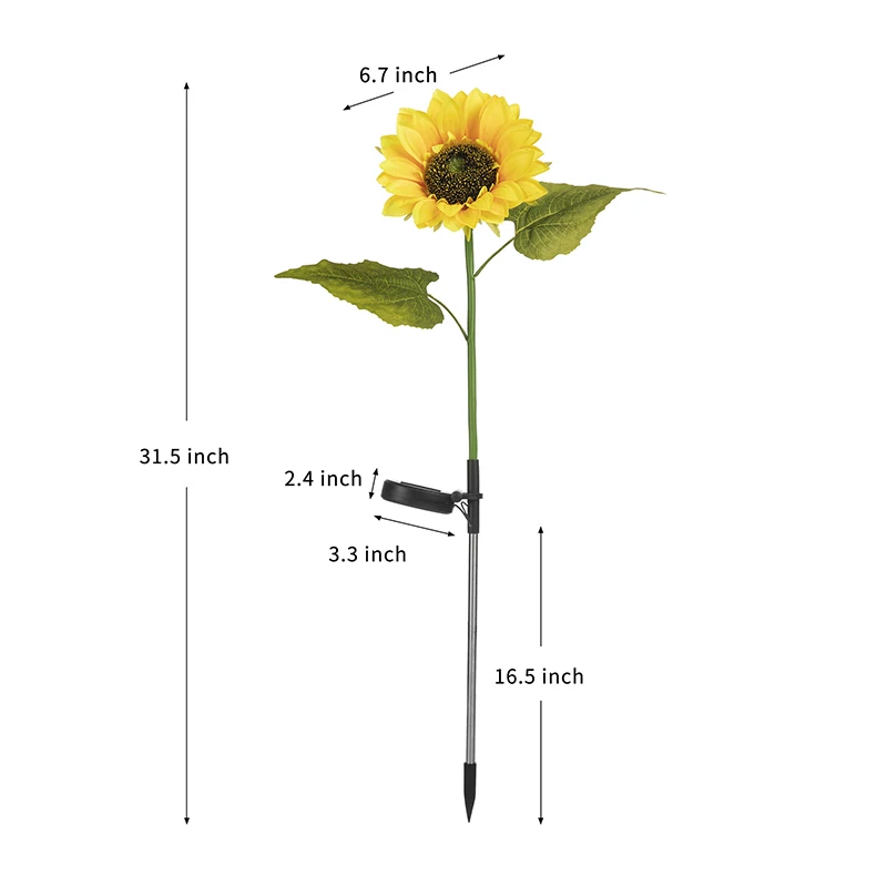 1 Pcs 31.5 Inch New Product LED Solar Sunflower Induction Flower Lamp Outdoor Lawn Lamp Garden Decoration Landscape Light
1 Pcs 31.5 Inch New Product LED Solar Sunflower Induction Flower Lamp Outdoor Lawn Lamp Garden Decoration Landscape Light