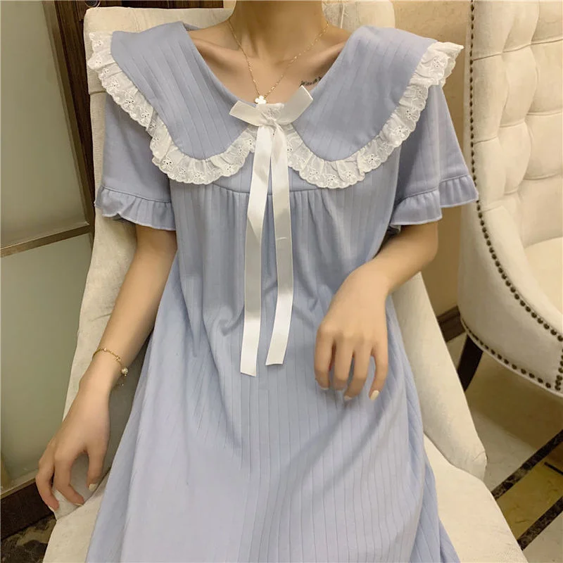 Nightgowns Women Summer Turn Down Collar Ruffles New Patchwork Casual Breathable Simple Korean Style Students Sleepwear Basic
Nightgowns Women Summer Turn Down Collar Ruffles New Patchwork Casual Breathable Simple Korean Style Students Sleepwear Basic
